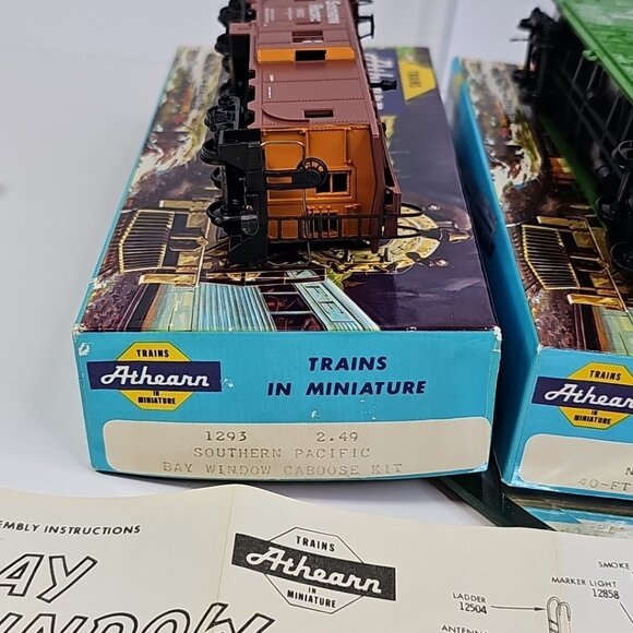 HO Athearn Ready To Run Train Box Cars 50ft 40ft Caboose Boxes Vintage Set Of 4 - Picture 11 of 14